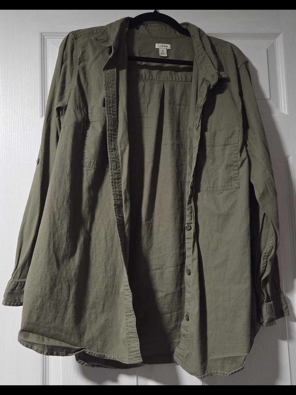 L.L. Bean Olive Green Casual Button-Down Shirt